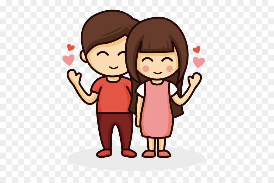 Drawing Cartoon couple Love - Cartoon couple png download - 596*596 - Free Transparent  png Download.