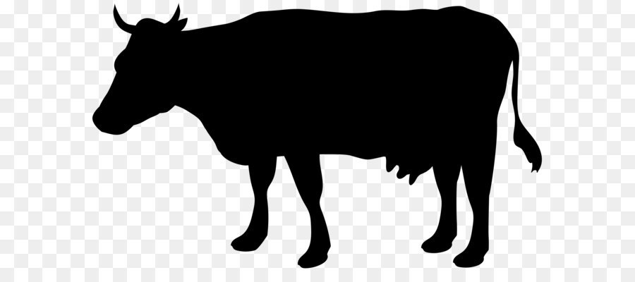 Cattle Silhouette Illustration - Cow Silhouette PNG Clip Art Image png download - 8000*4732 - Free Transparent Cattle png Download.