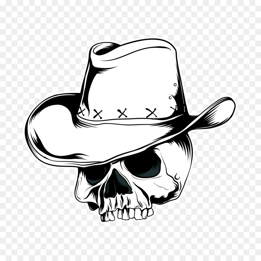 Cowboy hat Vector graphics Skull Clip art - skeleton head png download - 1654*1654 - Free Transparent Cowboy Hat png Download.