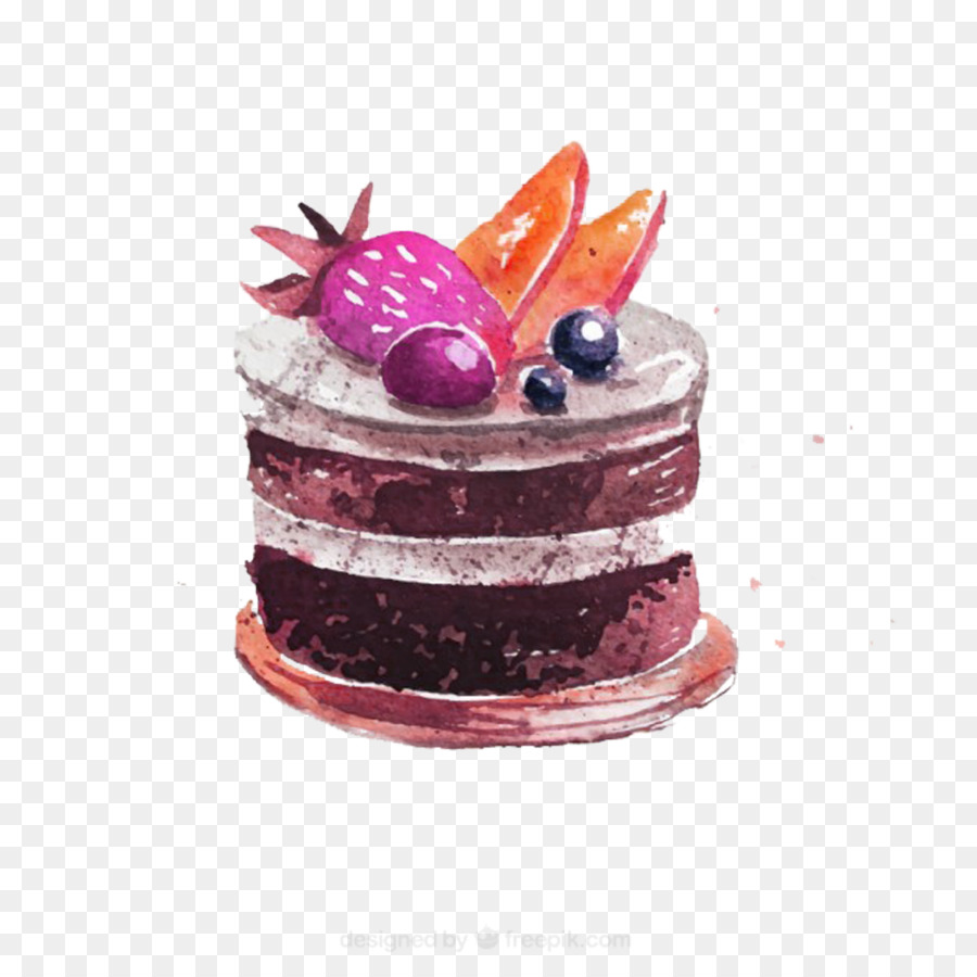 Cupcake Chocolate cake Bakery Watercolor painting Clip art - Black Forest Cake picture material png download - 999*999 - Free Transparent Cupcake png Download.