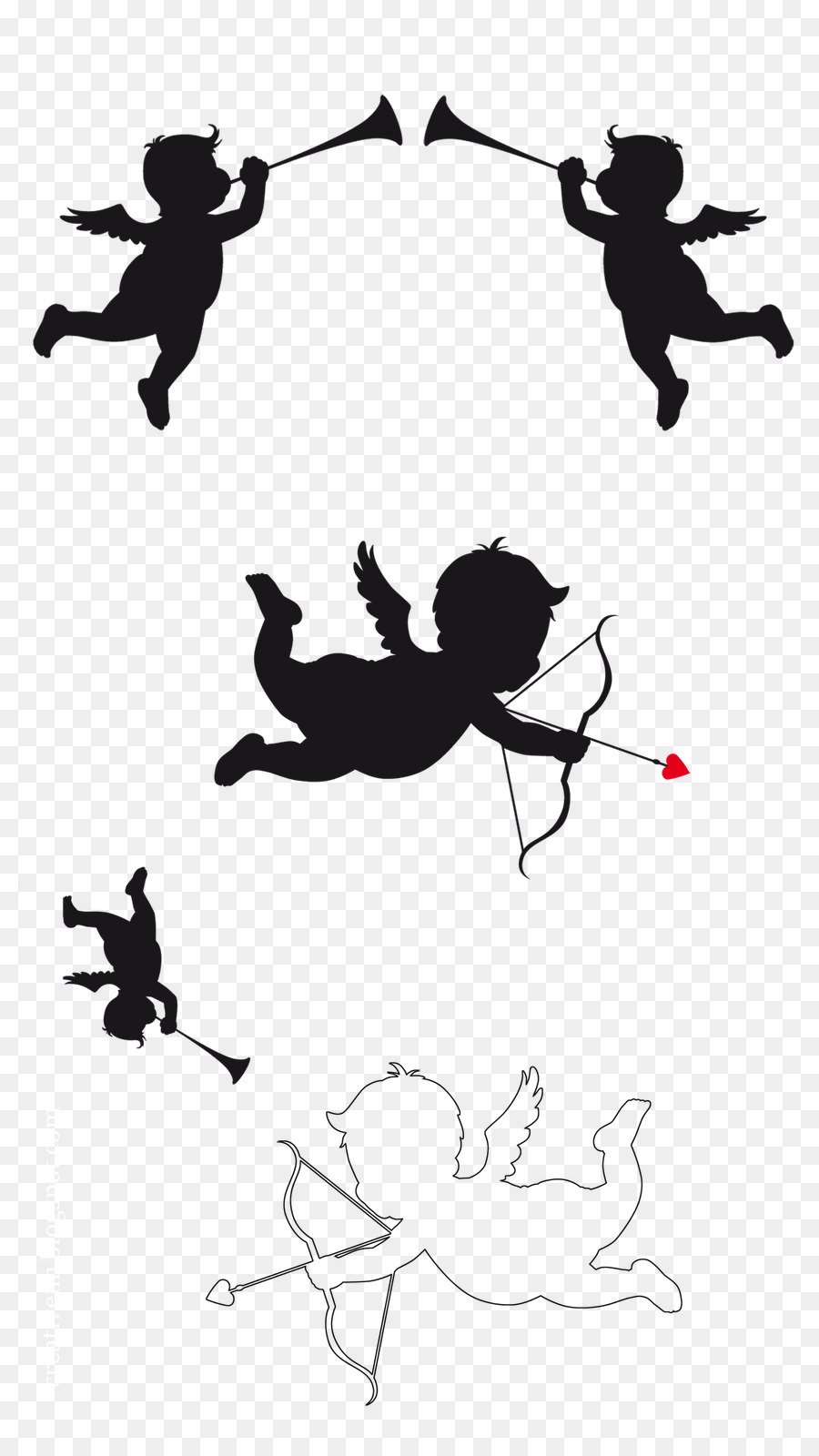 Cupid and Psyche Silhouette - cupid vector png download - 859*1600 - Free Transparent Cupid And Psyche png Download.