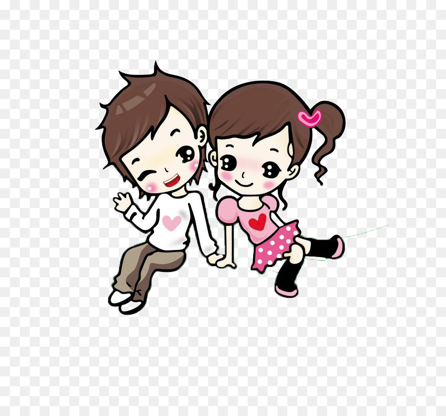 Cartoon Animation Love Drawing couple - Together cartoon cute couple png download - 800*830 - Free Transparent  png Download.