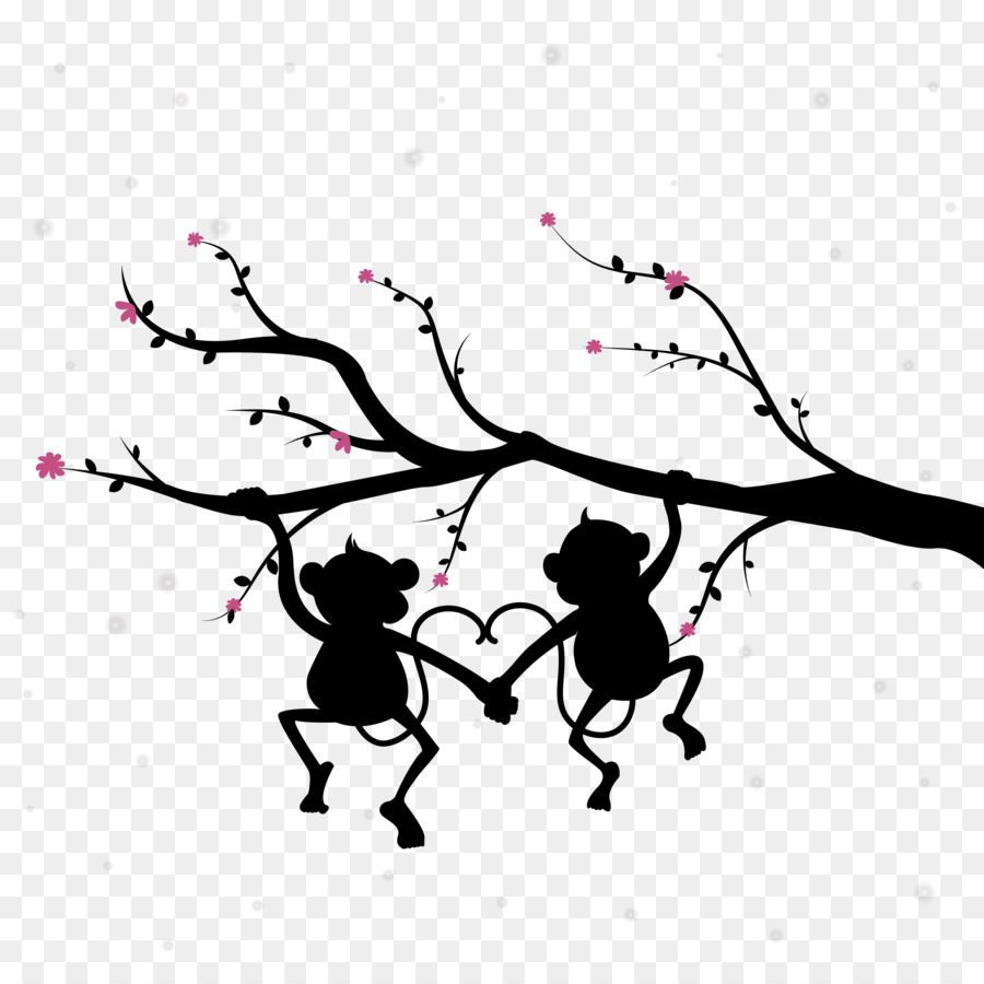 Silhouette - Couple Silhouette monkey png download - 2480*2480 - Free Transparent Silhouette png Download.