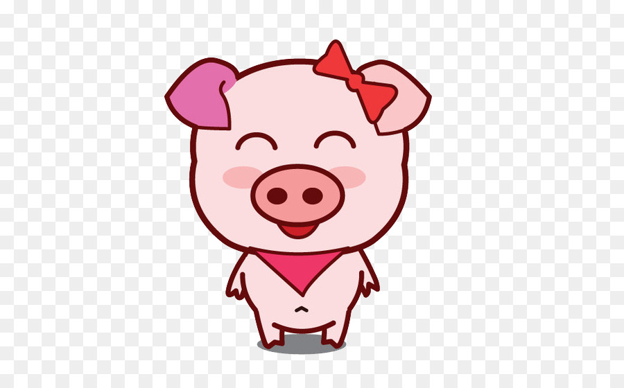 Cartoon Domestic pig Clip art - Hand-painted smiling pig silhouette png download - 524*552 - Free Transparent  Cartoon png Download.