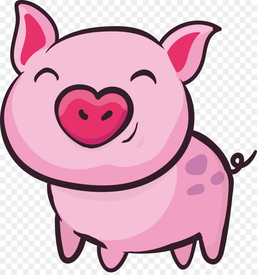 Domestic pig Clip art - Pink cute little pig png download - 2908*3072 - Free Transparent Pig png Download.