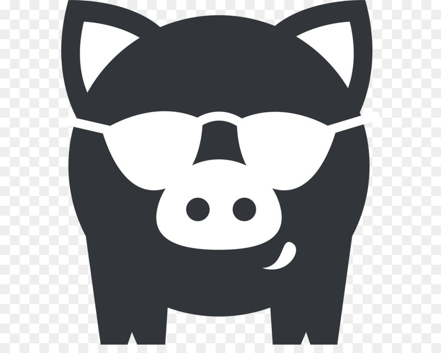 Domestic pig Sticker Decal Silhouette - Wearing the glasses of the pig like png download - 1947*2106 - Free Transparent Domestic Pig png Download.