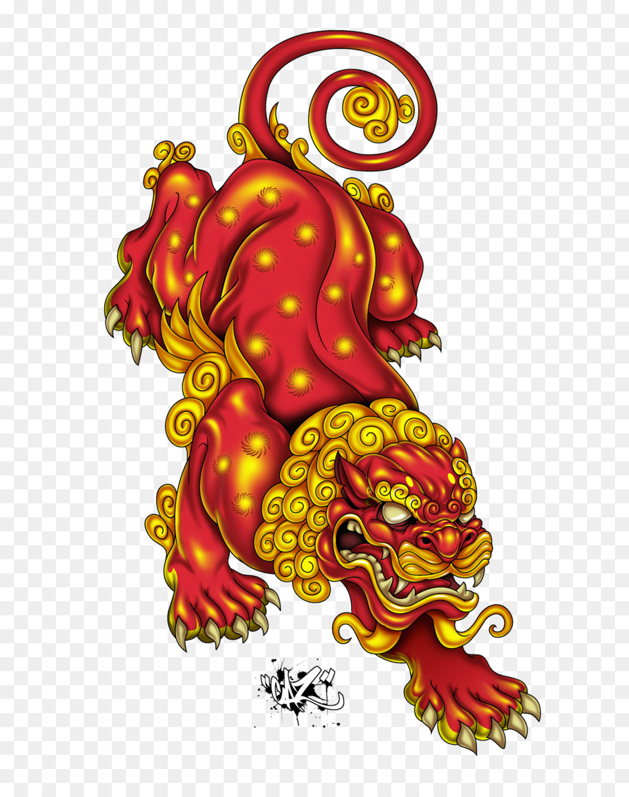 Japan Chinese guardian lions Tattoo Irezumi - lion dance png download - 900*1125 - Free Transparent Japan png Download.