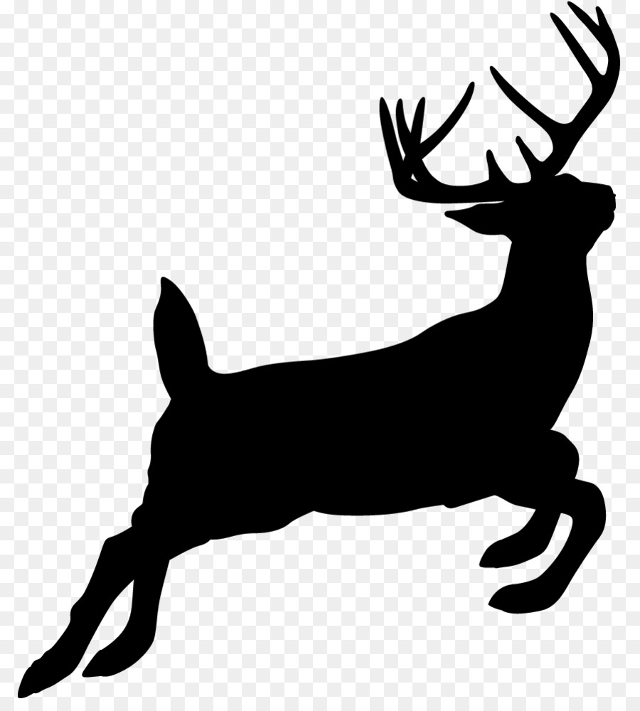 Reindeer Silhouette White-tailed deer Hunting - Reindeer png download - 850*982 - Free Transparent Reindeer png Download.
