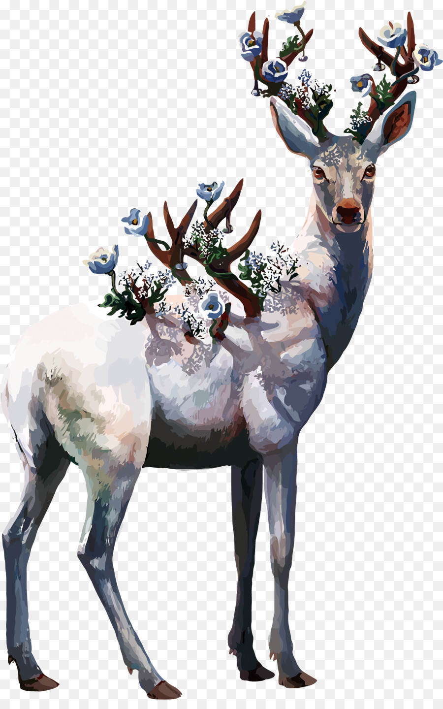 Deer Oil painting Poster - Vector oil painting deer png download - 1500*2372 - Free Transparent Deer png Download.