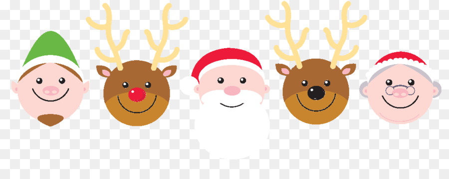 Reindeer Santa Claus (M) Christmas ornament Christmas Day - cartoon upper and lower case d png download - 1115*431 - Free Transparent Reindeer png Download.