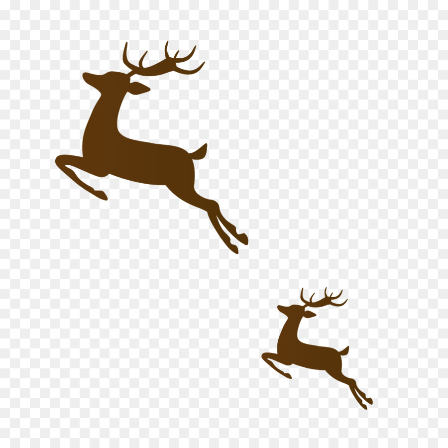 Reindeer Brown Run - Brown deer running vector png download - 1000*1000 - Free Transparent Reindeer png Download.