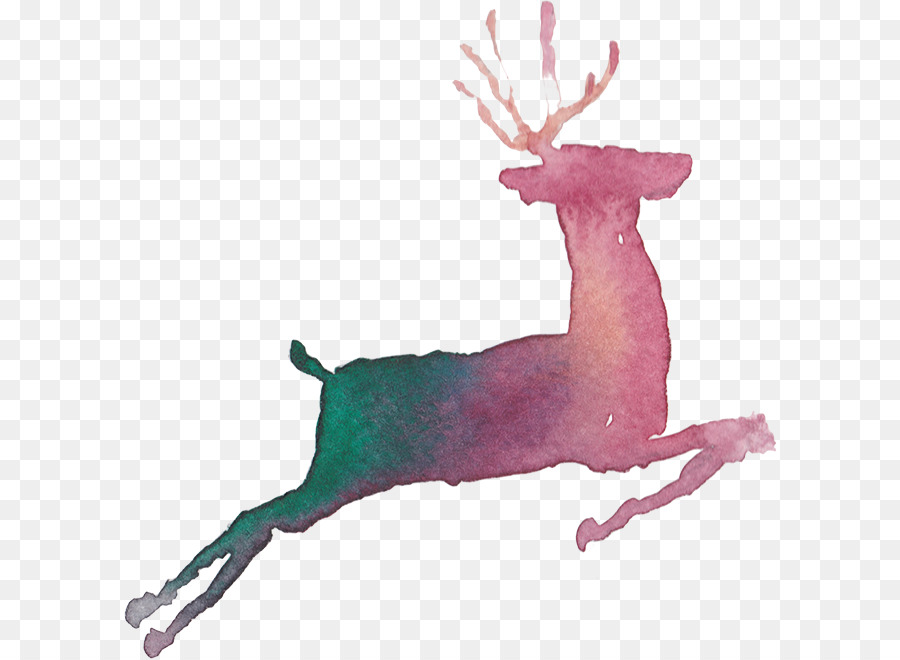 Reindeer Gazelle - Painted deer running png download - 652*659 - Free Transparent Reindeer png Download.
