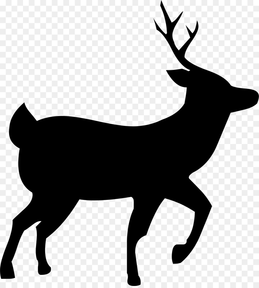 Reindeer Silhouette White-tailed deer Clip art - sillhouette png download - 2002*2208 - Free Transparent Deer png Download.