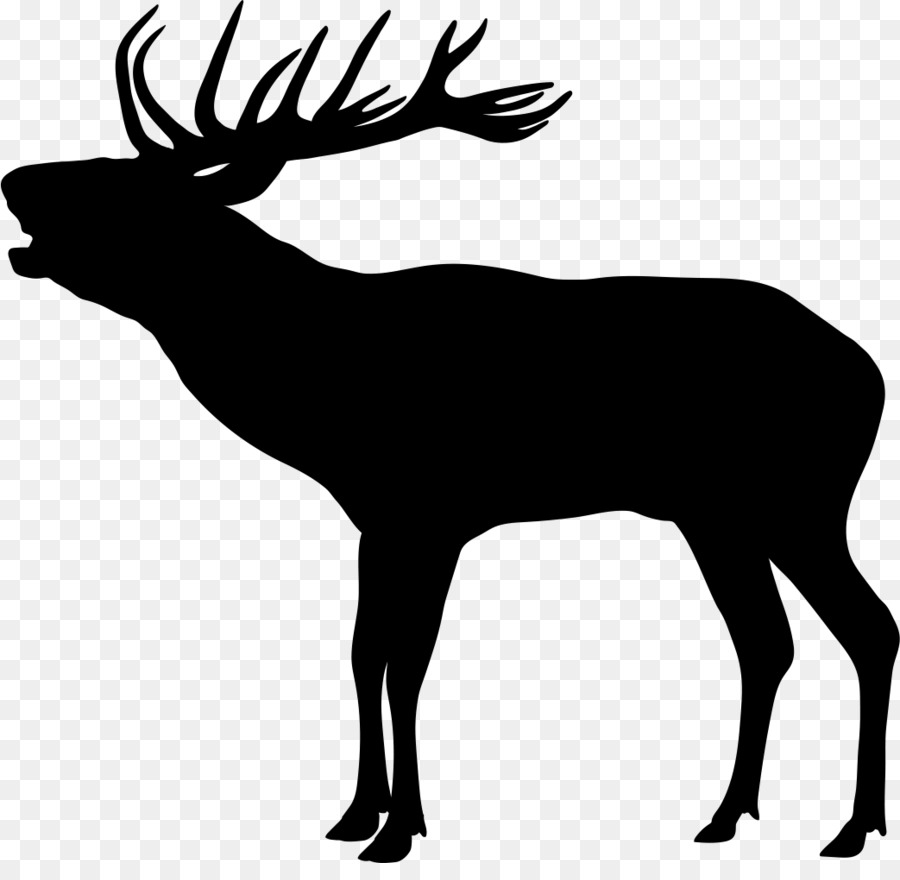Elk Red deer Silhouette Reindeer - deer png download - 1043*1000 - Free Transparent Elk png Download.