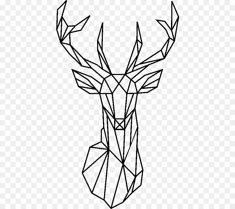Deer Wall decal Sticker Geometry - deer png download - 800*800 - Free Transparent Deer png Download.