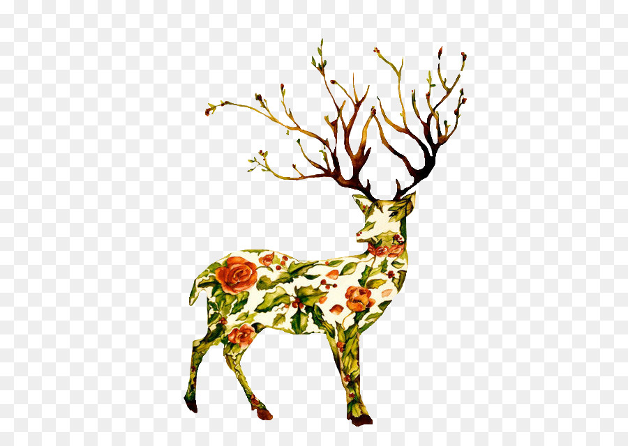Deer Tattoo Art Clip art Drawing - deer png download - 500*625 - Free Transparent Deer png Download.