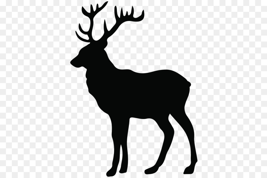 Reindeer Moose Silhouette - deer png download - 446*600 - Free Transparent Deer png Download.