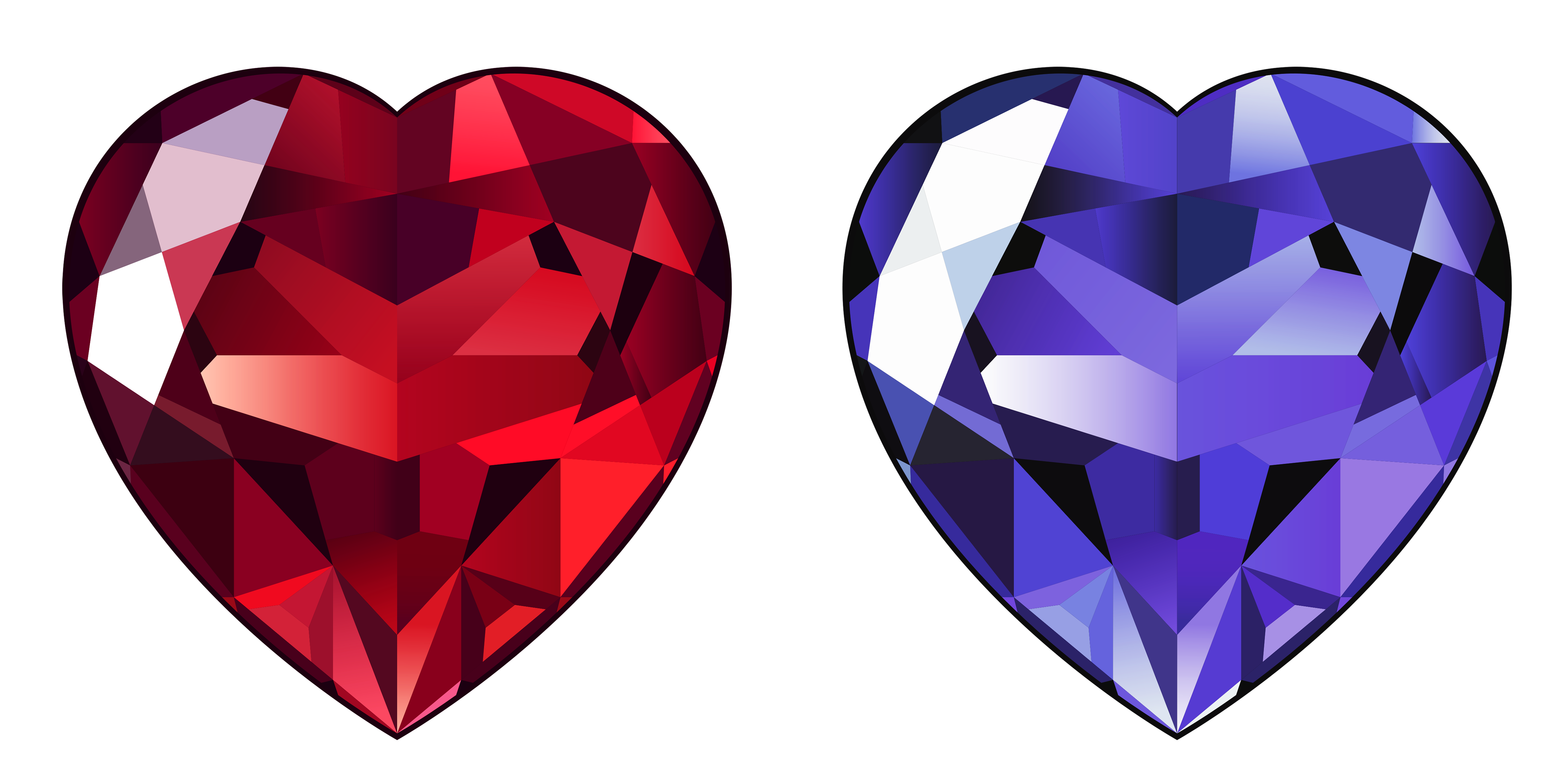 Diamond Gemstone Heart Clip art - Transparent Diamond Hearts PNG Clipart png  download - 4664*2320 - Free Transparent Diamond png Download. - Clip Art  Library