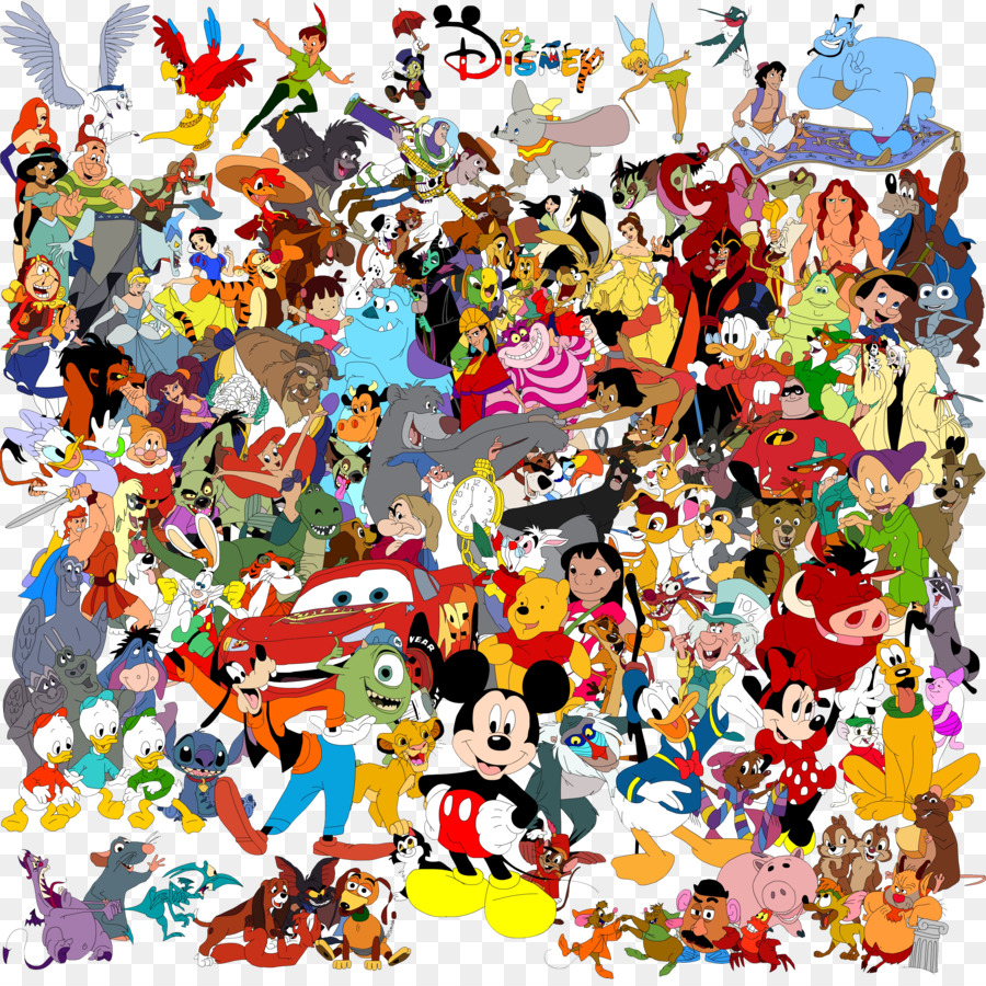 Drawing The Walt Disney Company Character Collage Art - Retro 80
