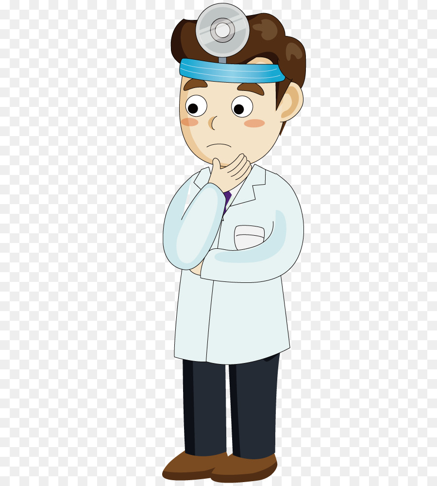 Physician Illustration - The doctor is thinking png download - 500*1000 - Free Transparent Physician png Download.