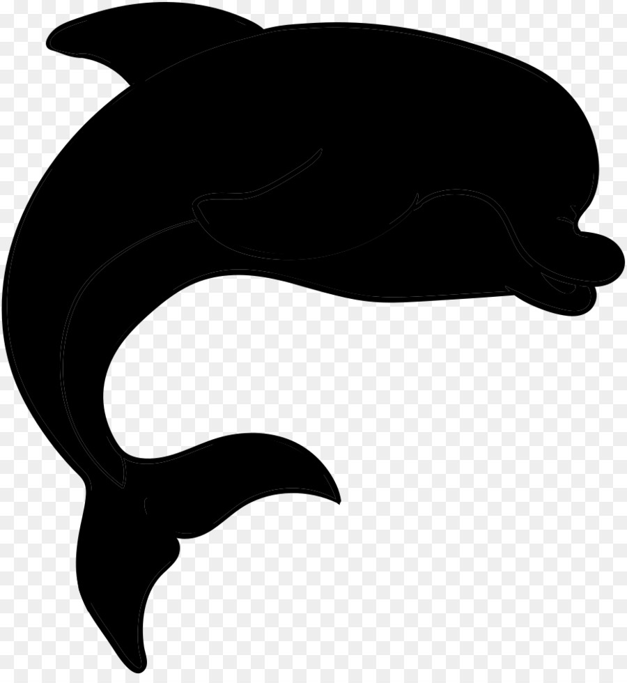 Dolphin Black & White - M Clip art Silhouette Black M -  png download - 930*1000 - Free Transparent Dolphin png Download.