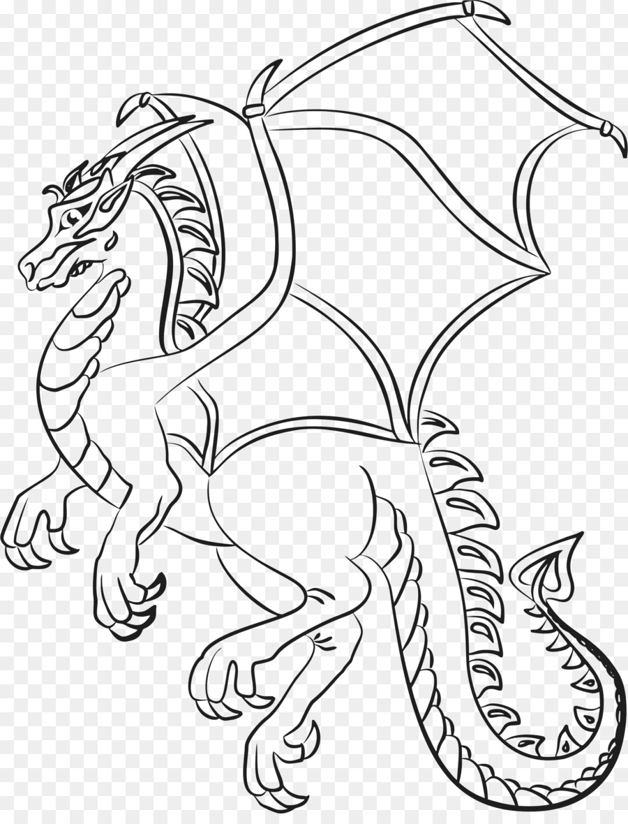 Line art Drawing Dragon Clip art - dragon png download - 1742*2254 - Free Transparent Line Art png Download.