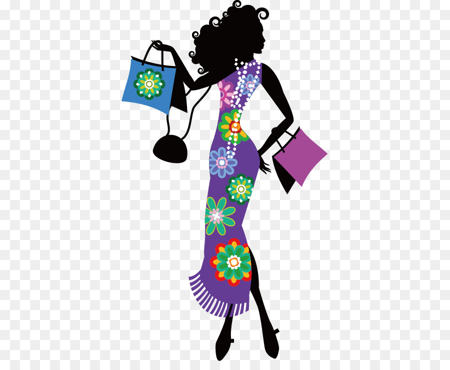 Fashion Silhouette Shopping Illustration - Shopping Fashion woman silhouette png download - 413*722 - Free Transparent Fashion png Download.