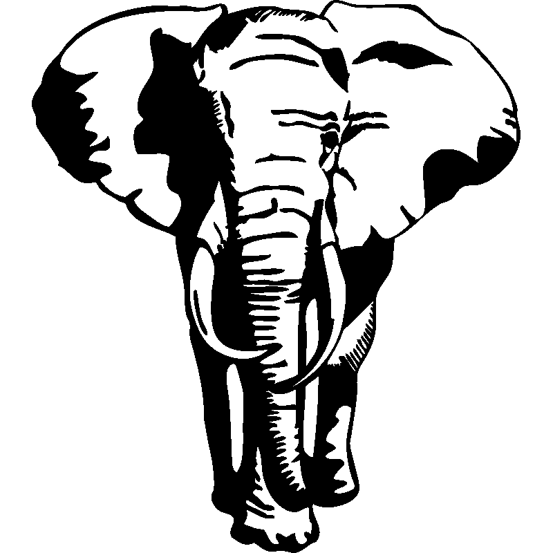 Elephant Silhouette Stencil