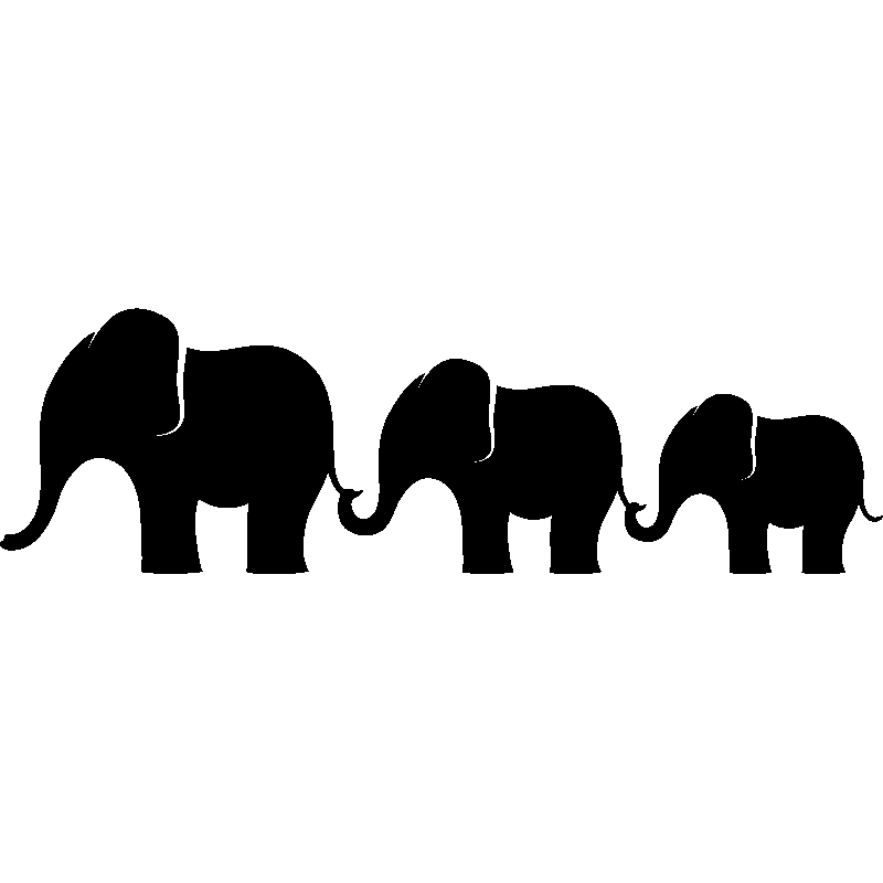 printable elephant family silhouette
