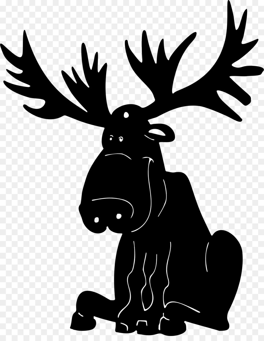 Moose Deer Elk Silhouette Clip art - Antler png download - 1748*2220 - Free Transparent Moose png Download.