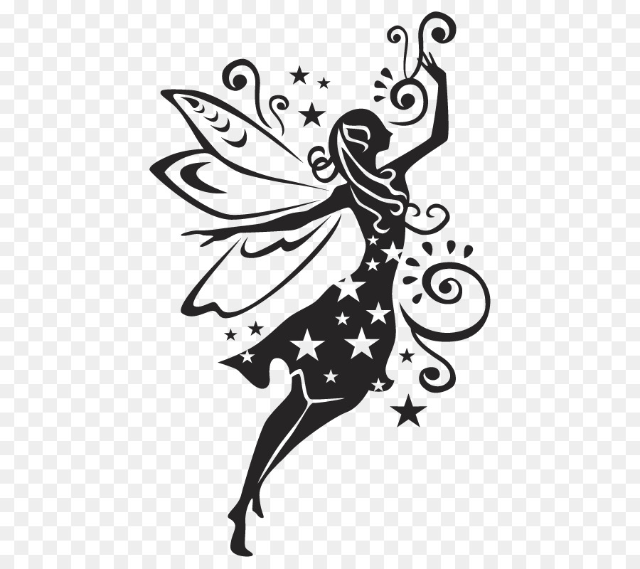 Wall decal Fairy Silhouette Stencil - Fairy png download - 800*800 - Free Transparent Wall Decal png Download.