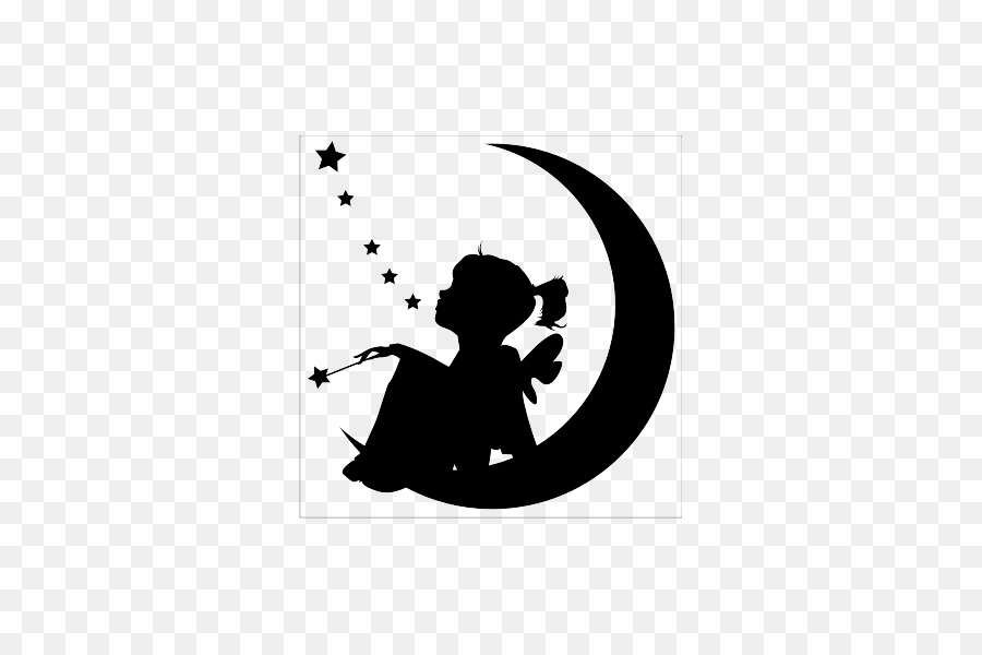 Moon Silhouette Tinker Bell Star Wall decal - moon png download - 600*600 - Free Transparent Moon png Download.