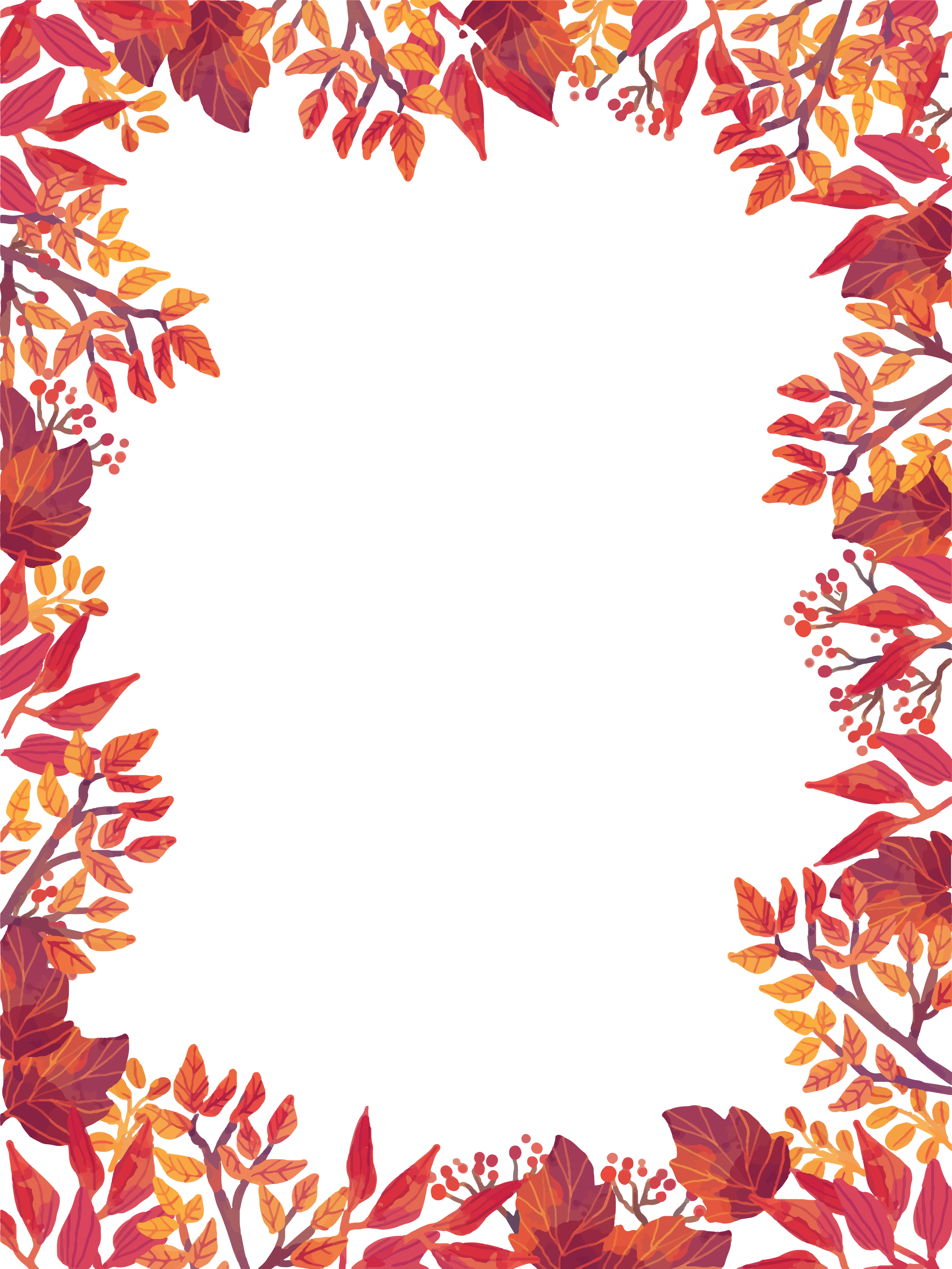 Flyer Autumn Template Harvest Festival Autumn Leaves Border Png 