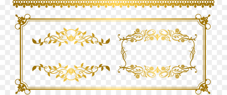Gold Euclidean vector Ornament - Fancy Gold Border png download - 800*378 - Free Transparent Gold png Download.