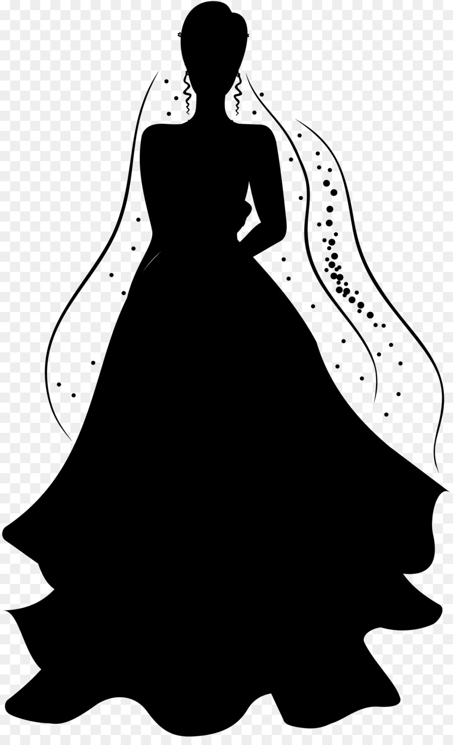 Clip art Illustration Silhouette Black & White - M Gown -  png download - 1336*2182 - Free Transparent Silhouette png Download.