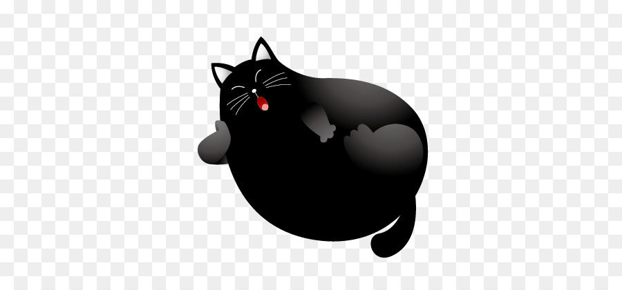 Black cat Kitten Clip art - Fat cat png download - 721*406 - Free Transparent Cat png Download.