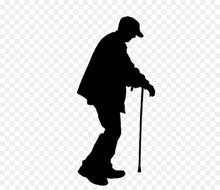 Old age Silhouette Illustration - Crutches elderly stroke sleeve silhouette png download - 1000*1200 - Free Transparent Silhouette png Download.