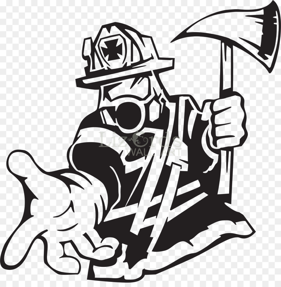 Firefighter Text Sticker Line art Silhouette - fireman png download - 3732*3758 - Free Transparent Firefighter png Download.