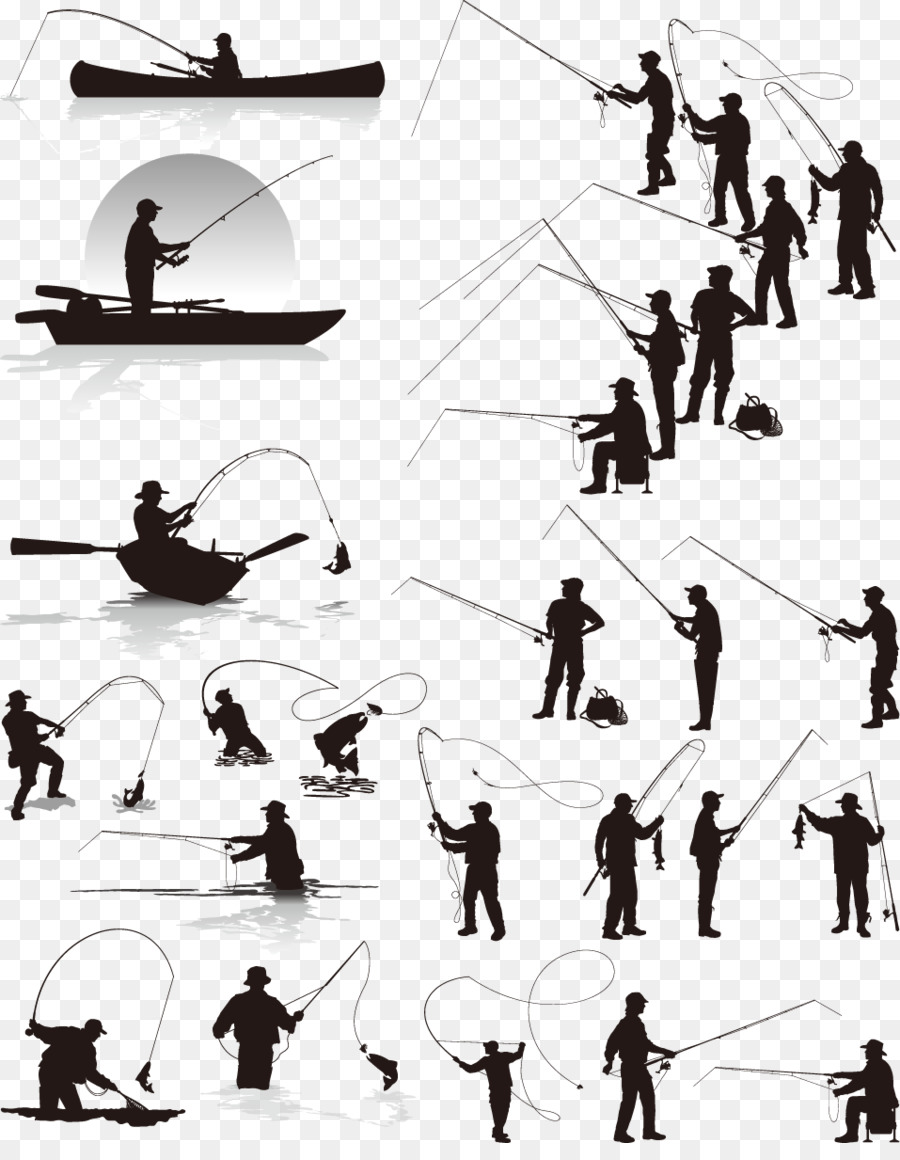 Northern pike Fisherman Fishing Silhouette - Vector fishing theme design material png download - 957*1215 - Free Transparent Northern Pike png Download.