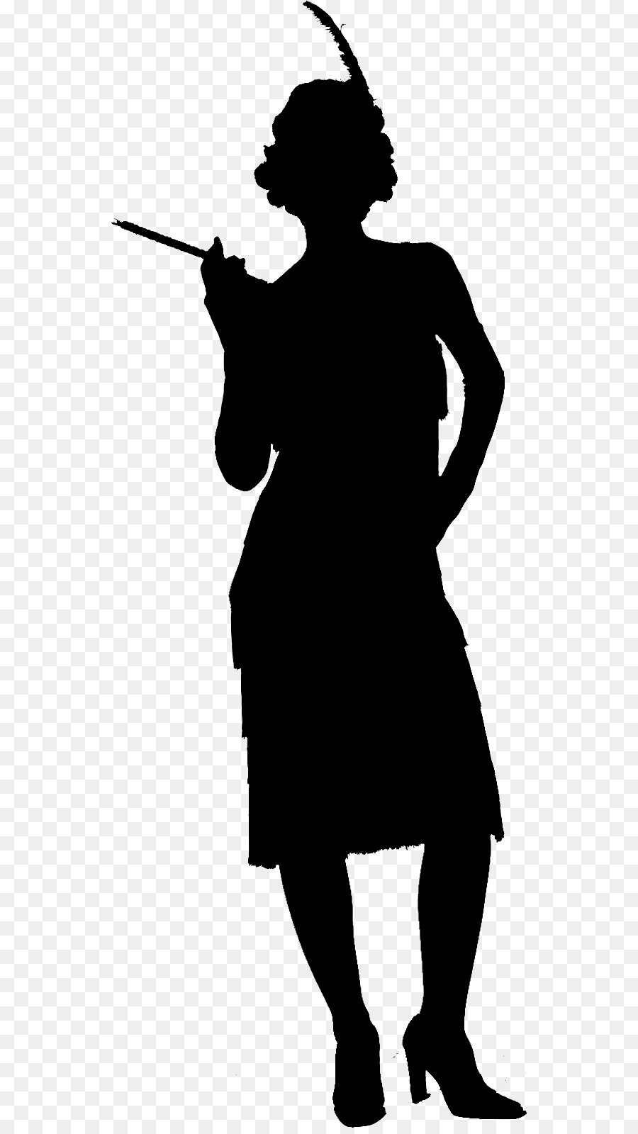 Silhouette Drawing - Flapper png download - 588*1591 - Free Transparent Silhouette png Download.