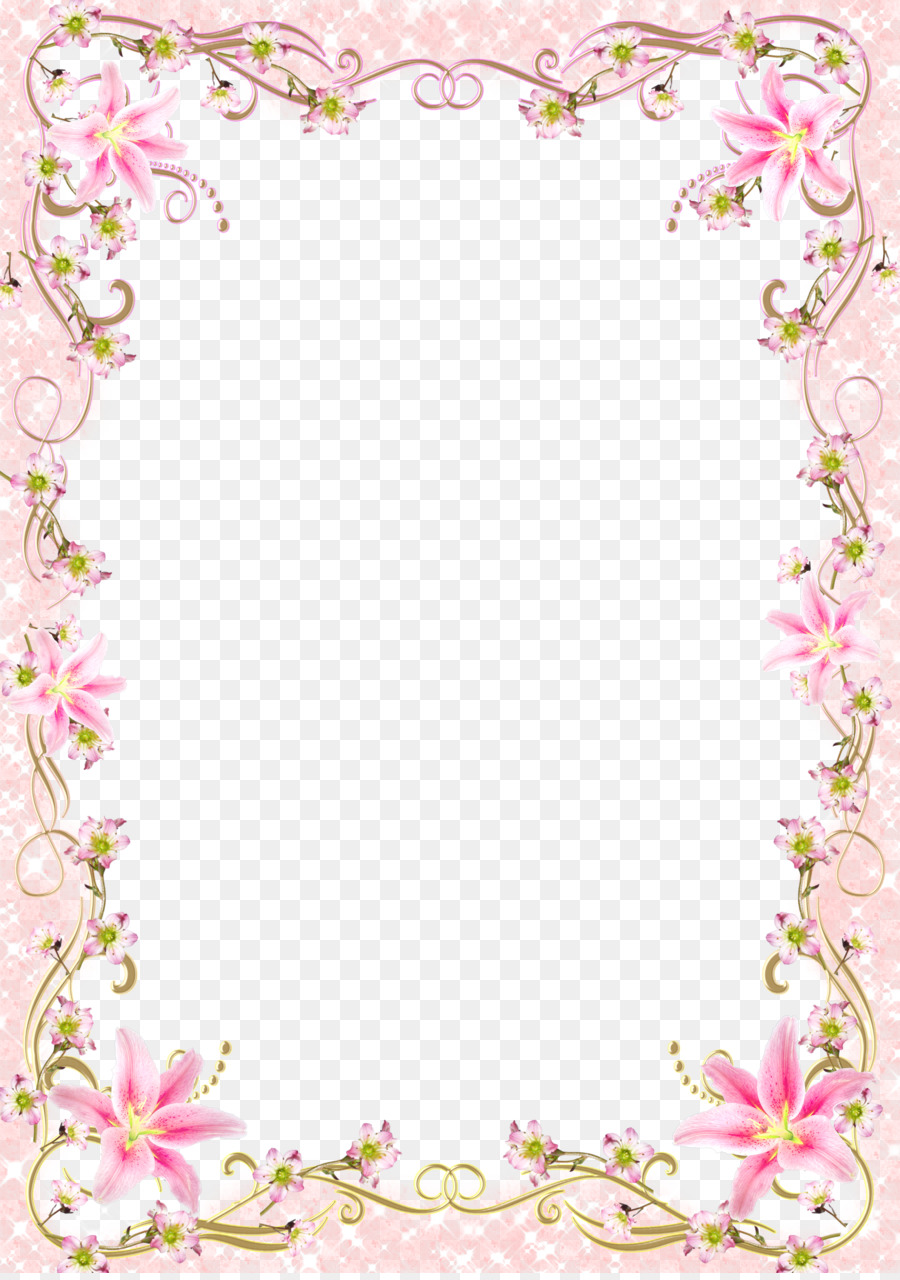Download Picture frame Template - Floral Border Frame romantic pink line png download - 3770*5332 - Free Transparent Download png Download.