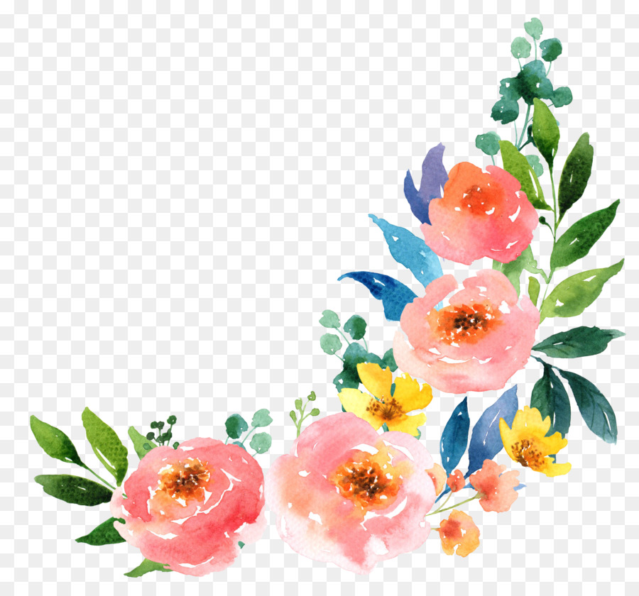 Paper Watercolour Flowers Watercolor painting - Watercolor flowers png download - 3000*2800 - Free Transparent Paper png Download.