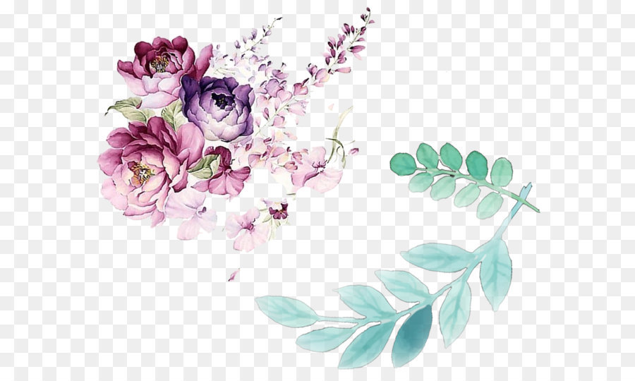 Floral design Watercolor painting Flower - Watercolor flower leaves decorated png download - 1198*985 - Free Transparent Watercolor Flowers png Download.