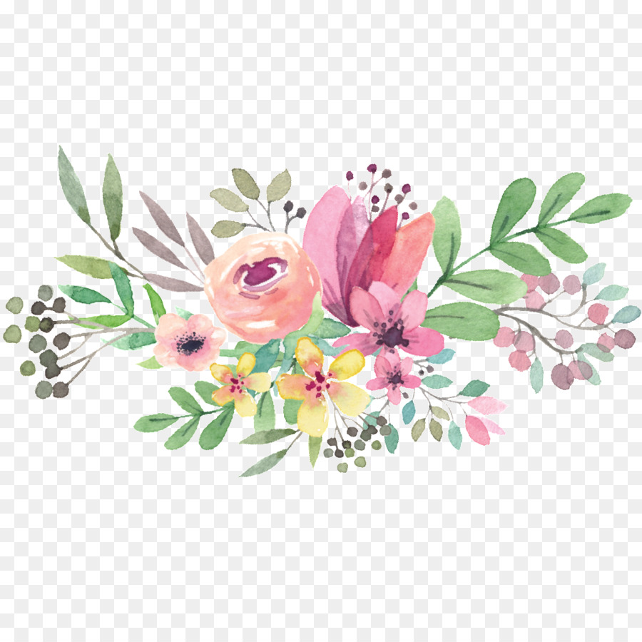 Watercolour Flowers Watercolor painting Floral design Drawing - water color flower png download - 1024*1024 - Free Transparent Watercolour Flowers png Download.
