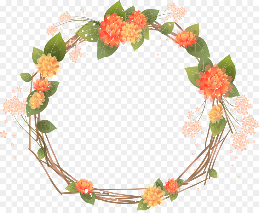 Flower Picture Frames Orange Clip art - flower wreath png download - 1280*1042 - Free Transparent Flower png Download.