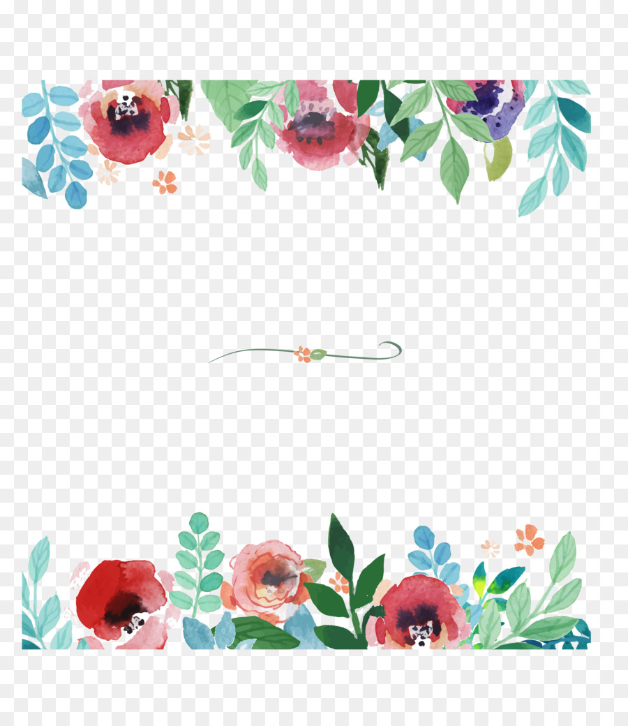 Flower Watercolor painting Pattern - Watercolor floral border background png download - 3680*4251 - Free Transparent Flower png Download.