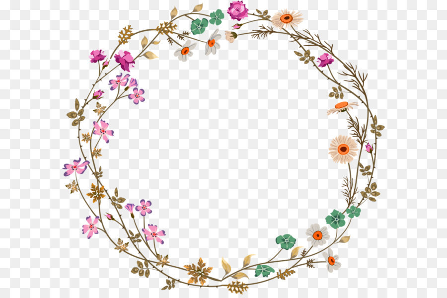 Colorful simplicity flower vine circle border texture png download - 800*730 - Free Transparent Flower png Download.