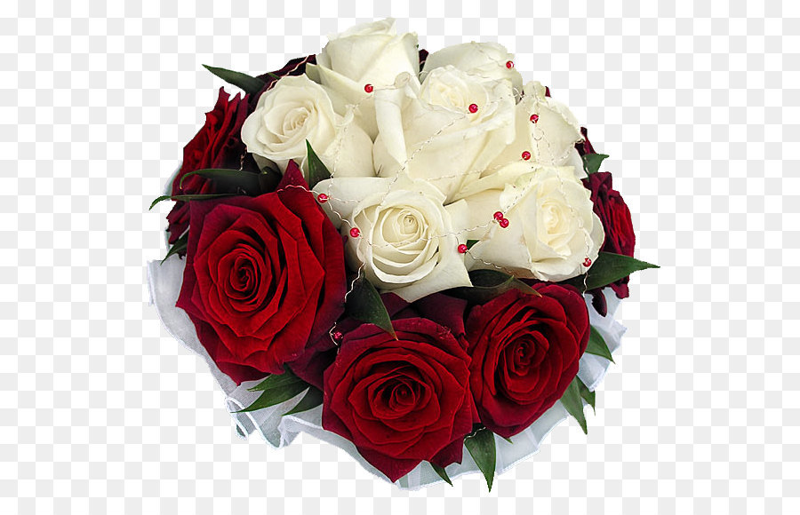 Flower bouquet Rose Red Clip art - Whire and Red Rose Bouquet PNG Transparent Picture png download - 604*576 - Free Transparent Flower Bouquet png Download.