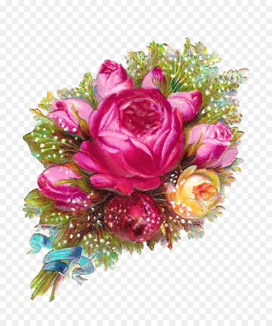 Flower bouquet Rose Clip art - Pink Roses Flowers Bouquet Transparent PNG png download - 1265*1500 - Free Transparent Flower Bouquet png Download.