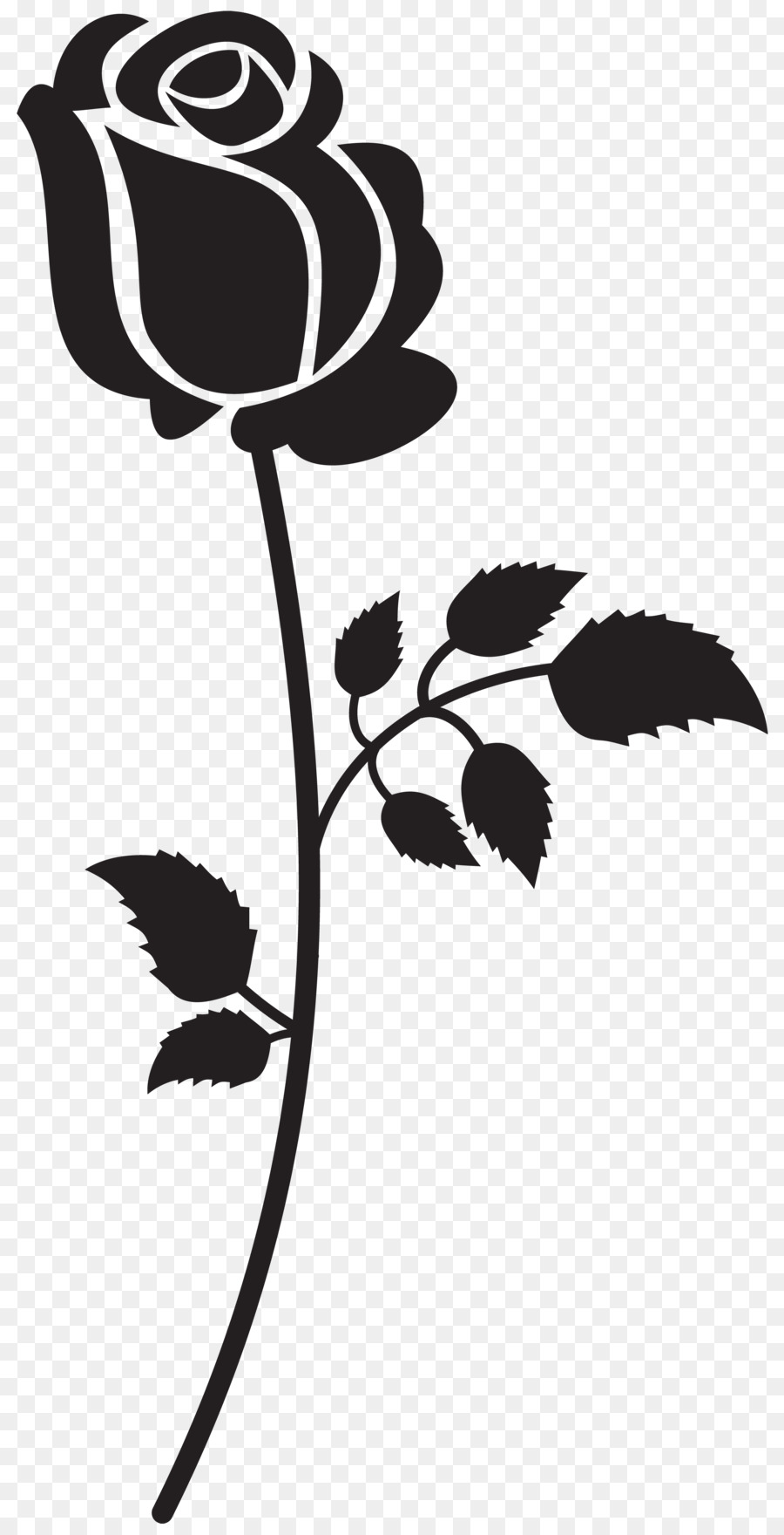 Silhouette Rose Clip art - Rose Silhouette Cliparts png download - 3591*7000 - Free Transparent Silhouette png Download.